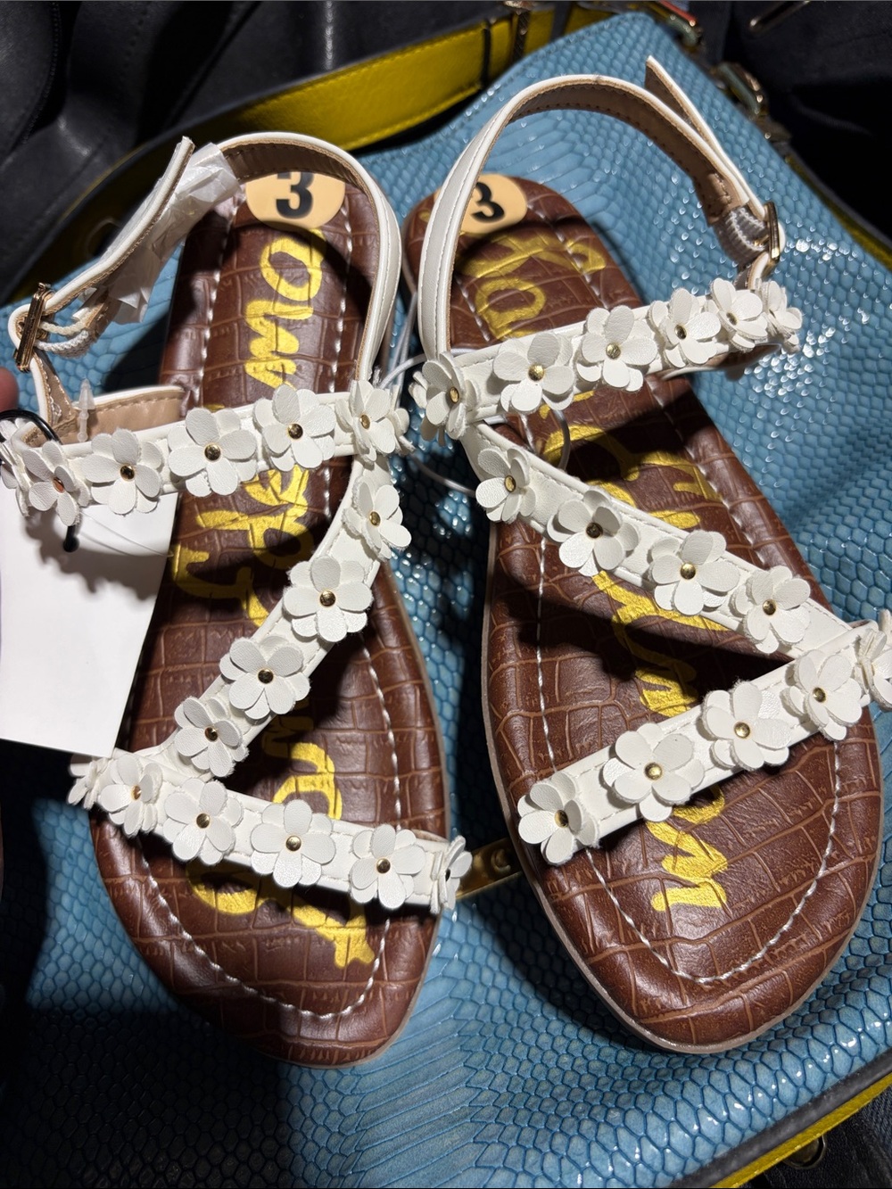 White Floral Strappy Sandals for Women